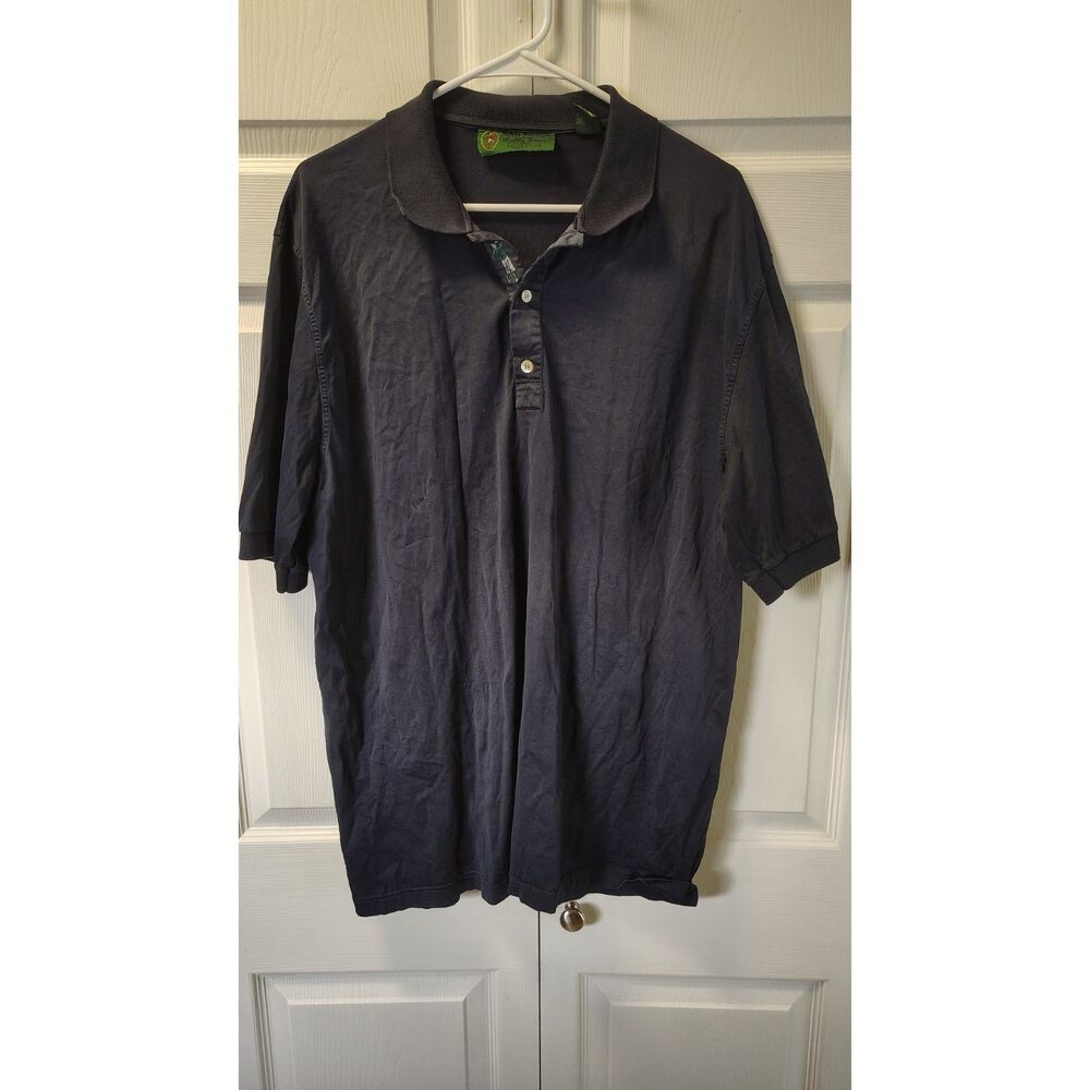 Vintage Bobby Jones Collection Navy Blue Mercerized Cotton Polo Shirt Italy XXL
